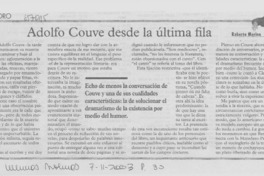 Adolfo Couve desde la última fila Adolfo Couve desde la última fila