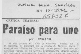 Paraíso para uno Paraíso para uno