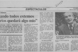 "Cuando todos estemos muertos quedará algo mío"  [artículo] Fernando Debesa.