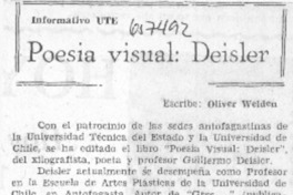 Poesía visual: Deisler Poesía visual: Deisler