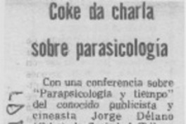 Coke da charla sobre parasicología. Coke da charla sobre parasicología.