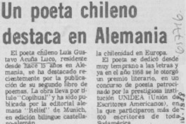Un Poeta chileno destaca en Alemania. Un Poeta chileno destaca en Alemania.