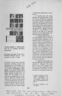 Sociologismo e ideologismo en la teoría revolucionaria  [artículo] Víctor M. Avila.