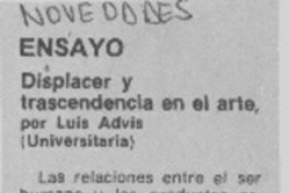 Displacer y trascendencia en el arte. Displacer y trascendencia en el arte.