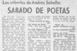 Sábado de poetas.