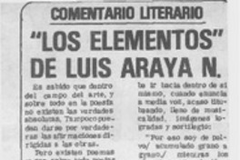 "Los Elementos" de Luis Araya N. "Los Elementos" de Luis Araya N.