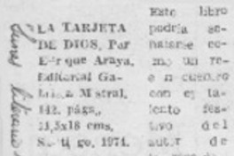 La tarjeta de Dios. La tarjeta de Dios.