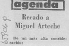 Recado a Miguel Arteche Recado a Miguel Arteche
