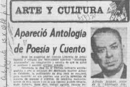 Apareció antología de poesía y cuento. Apareció antología de poesía y cuento.