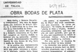 Obra bodas de plata  [artículo] A. P.