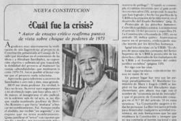 ¿Cuál fue la crisis? ¿Cuál fue la crisis?