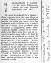 Derroteros y cangalla.  [artículo]