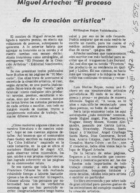 Miguel Arteche, el "proceso de la creación artística"
