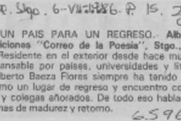Chile, un pais para un regreso. Chile, un pais para un regreso.