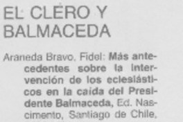 El Clero y Balmaceda