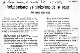 Poetas curicanos y el simbolismo de las aguas  [artículo] Samuel Baeza Reyes.
