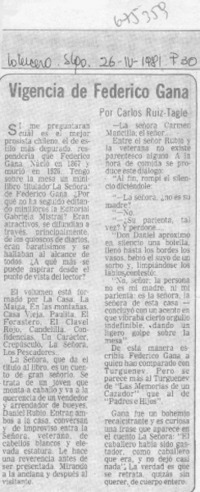 Vigencia de Federico Gana