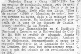 Federico Gana y Gana (1867-1926). Federico Gana y Gana (1867-1926).