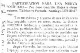 Participación para una nueva sociedad Participación para una nueva sociedad