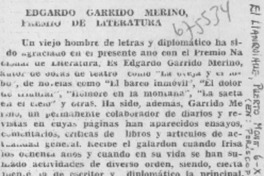 Edgardo Garrido Merino, premio de literatura. Edgardo Garrido Merino, premio de literatura.
