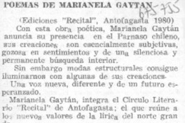 Poemas de Marianela Gaytán Poemas de Marianela Gaytán