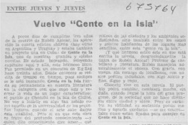 Vuelve "Gente en la isla" Vuelve "Gente en la isla"