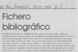 Fichero bibliográfico Fichero bibliográfico