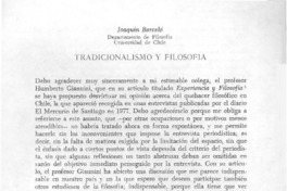 Tradicionalismo y filosofía Tradicionalismo y filosofía