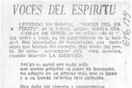 Voces del espíritu. Voces del espíritu.
