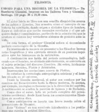 Esbozo para una historia de la filosofía.