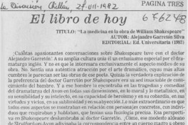 La medicina en la obra de William Shakespeare" La medicina en la obra de William Shakespeare"
