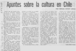 Apuntes sobre la cultura en Chile Apuntes sobre la cultura en Chile
