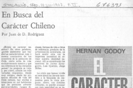 En busca del carácter chileno En busca del carácter chileno