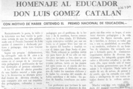 Homenaje al educador don Luis Gómez Catalán Homenaje al educador don Luis Gómez Catalán