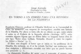 En torno a un esbozo para una historia de la filosofía En torno a un esbozo para una historia de la filosofía