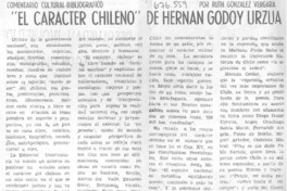 El carácter chileno de Hernán Godoy Urzúa El carácter chileno de Hernán Godoy Urzúa