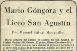 Mario Gógora y el liceo San Agustín Mario Gógora y el liceo San Agustín