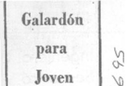 Galardón para jóven poeta.