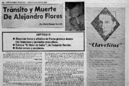 Tránsito y muerte de Alejandro Flores capítulo XI Tránsito y muerte de Alejandro Flores capítulo XI