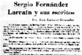 Sergio Fernández Larraín y sus escritos Sergio Fernández Larraín y sus escritos