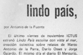 Lindo país, lindísimo Lindo país, lindísimo