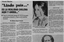 Lindo país," es la realidad chilena aquí y ahora -- Lindo país," es la realidad chilena aquí y ahora --