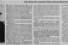 Un acto de justicia para Daniel Belmar Un acto de justicia para Daniel Belmar