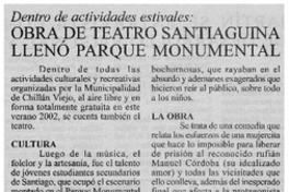 Obra de teatro santiaguina llenó Parque Monumental.