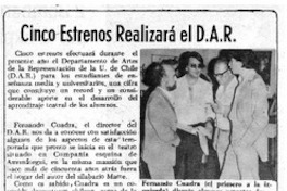 Cinco estrenos realizará D.A.R. Cinco estrenos realizará D.A.R.