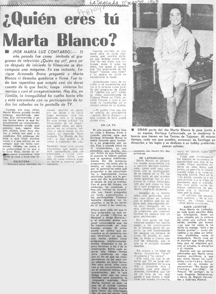 Quién eres tú Marta Blanco? : [entrevista]