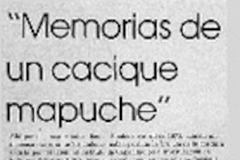 Memoria sde un cacique mapuche" Memoria sde un cacique mapuche"