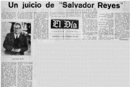 Un juicio de "Salvador Reyes". Un juicio de "Salvador Reyes".