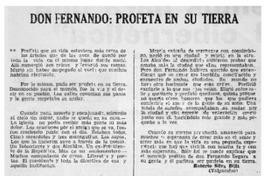 Fernando, profeta en su tierra