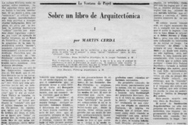 Sobre un libro de arquitectónica